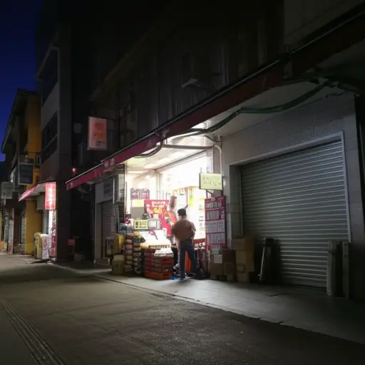 商店营业到很晚。
