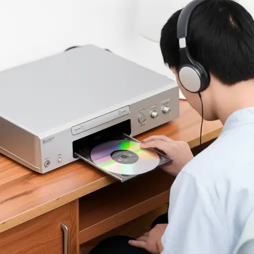 我用 CD 播放器听音乐。