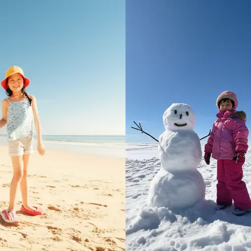 我喜欢夏天，而我妹妹更喜欢冬天。