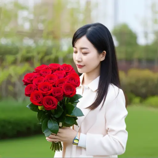 她喜欢红玫瑰。