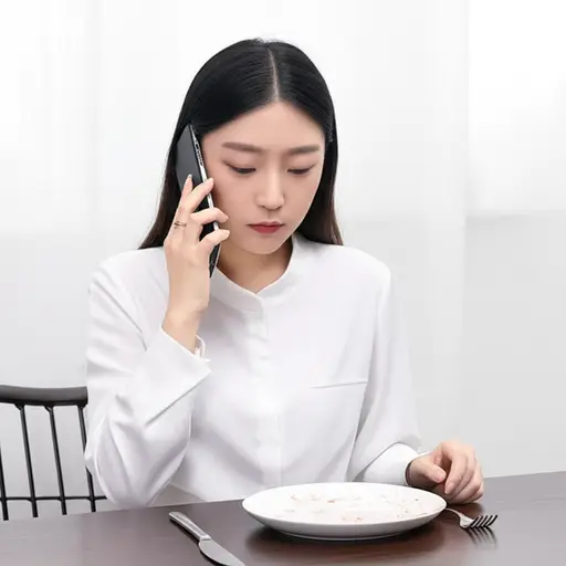 她刚吃完午饭就打来电话。