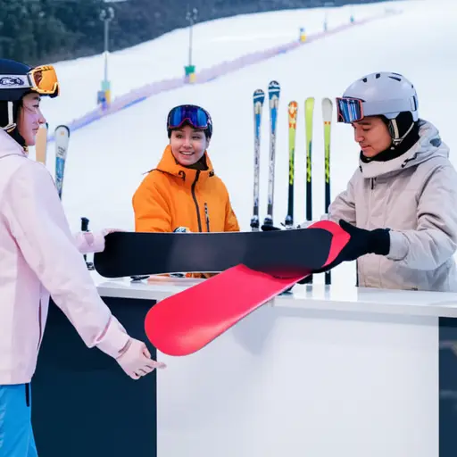 我那天租了一块单板滑雪板。