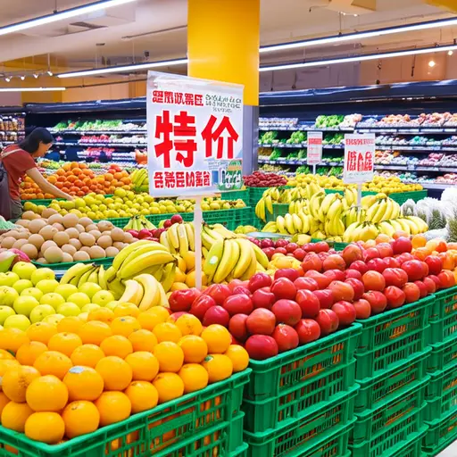 这家超市本周的水果有很划算的特价。