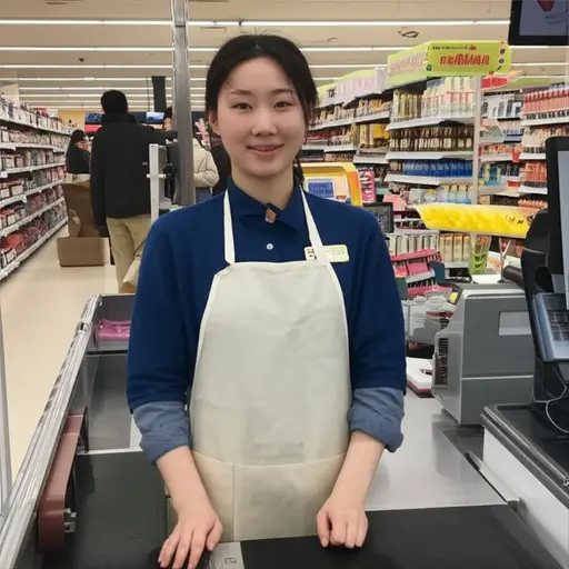 去年夏天，我在一个收银台工作，压力很大但很有趣。