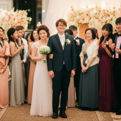 婚礼上的那位宾客穿着十分得体。