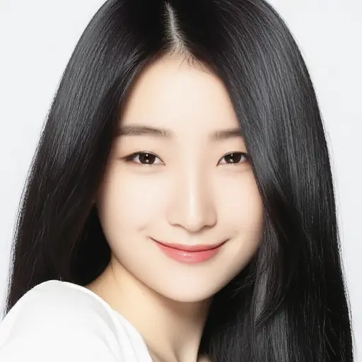 她有直发。