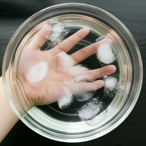 在冷水里泡过后，我的手指完全失去了知觉。