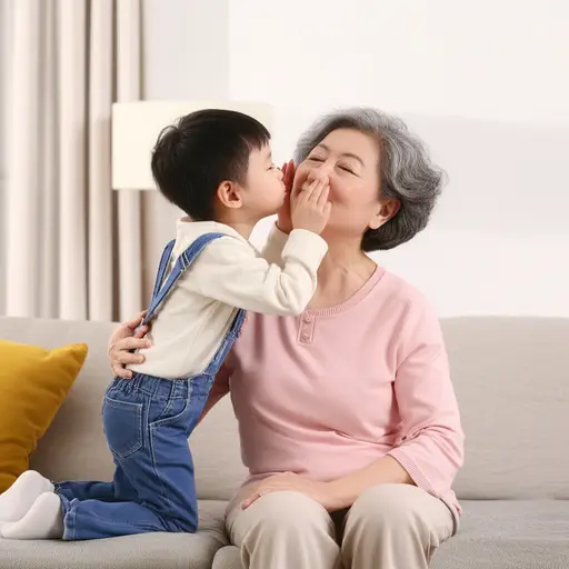 给你奶奶一个大大的吻。
