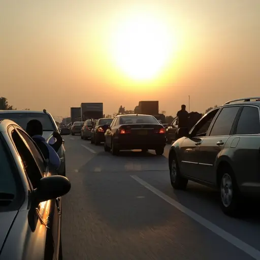 今天早上高速公路上发生了严重的交通堵塞。