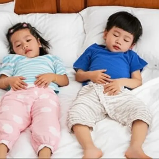 孩子们睡着了。