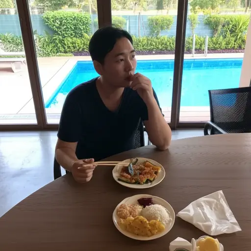 我考虑午饭后去游泳。