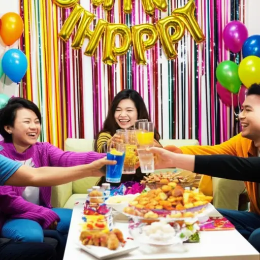 我们刚完成考试，所以正在开派对庆祝。