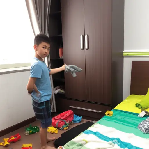 我让他整理他的房间。