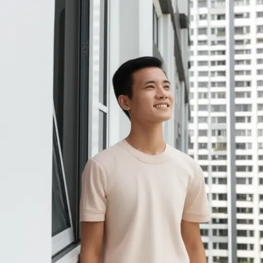 我朋友住在隔壁的公寓里。