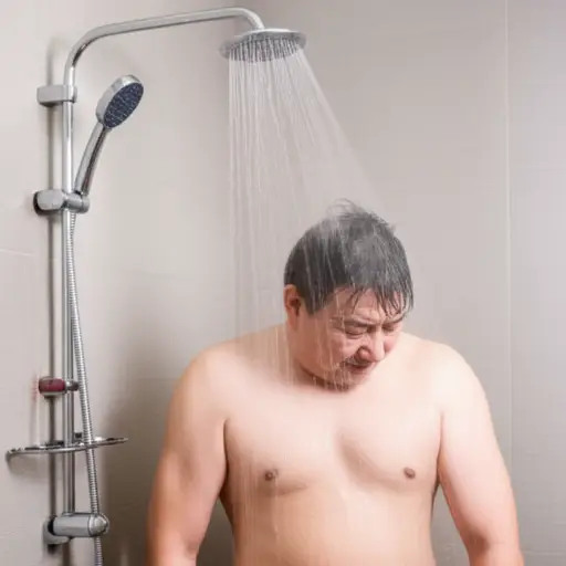 我爸爸正在淋浴。
