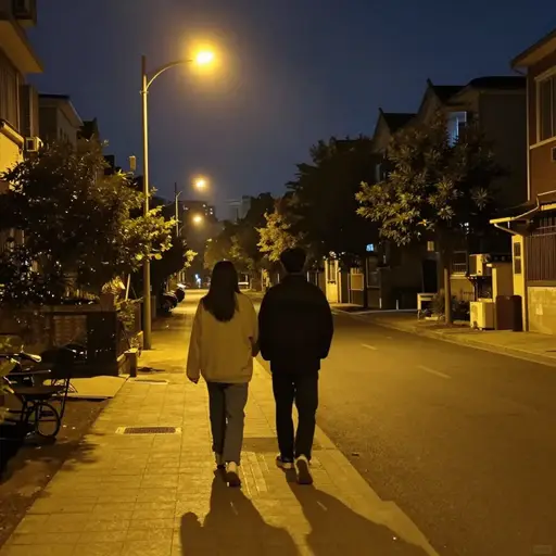 我们聊了好几个小时，但十点钟他带我回家了。