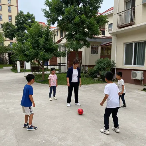 阿姨这些天在帮邻居照顾小孩。