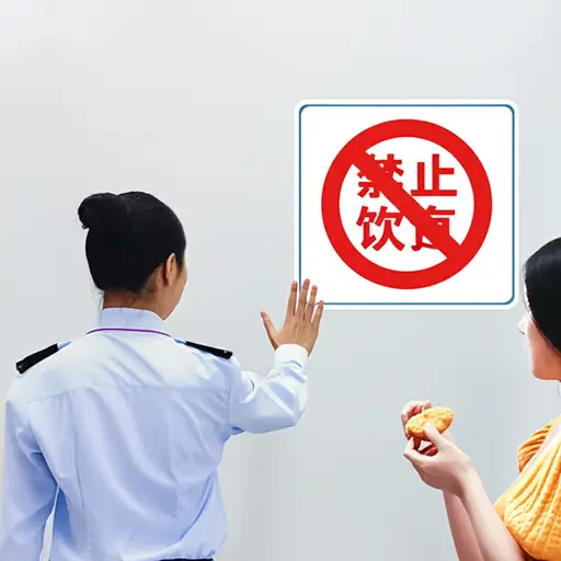 你不能在这里吃东西。