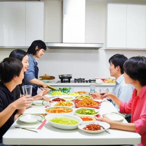 妈妈做了很多菜来招待客人。
