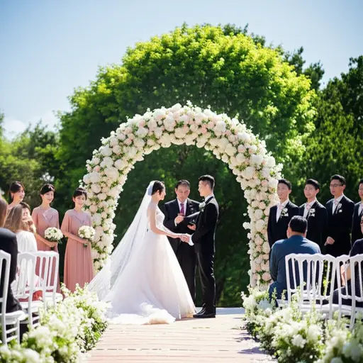 正如计划，婚礼仪式在7月7日。
