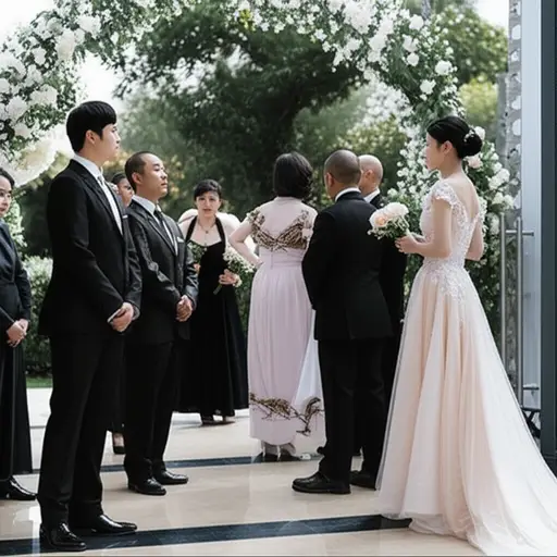 她认为我们参加婚礼的着装不够得体。