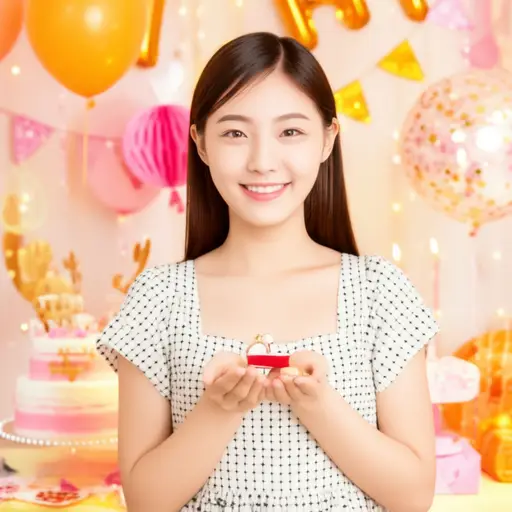 她生日时收到了一枚金戒指。