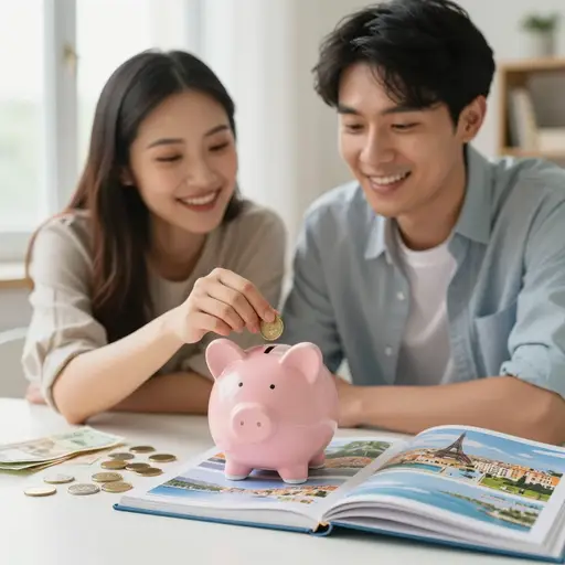 他们正在为梦想中的欧洲蜜月旅行攒钱。