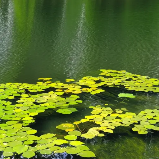 叶子漂浮在水面上。