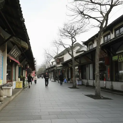 我们住在城市的老城区，那里有很多传统商店。