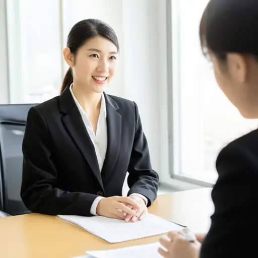 她在面试中自信地回答了问题。