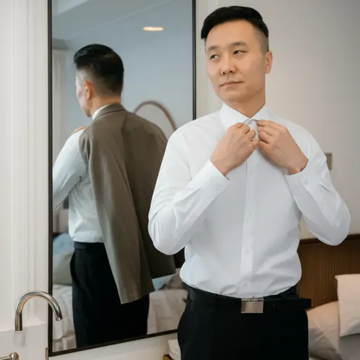 我爸爸每天上班都系领带。