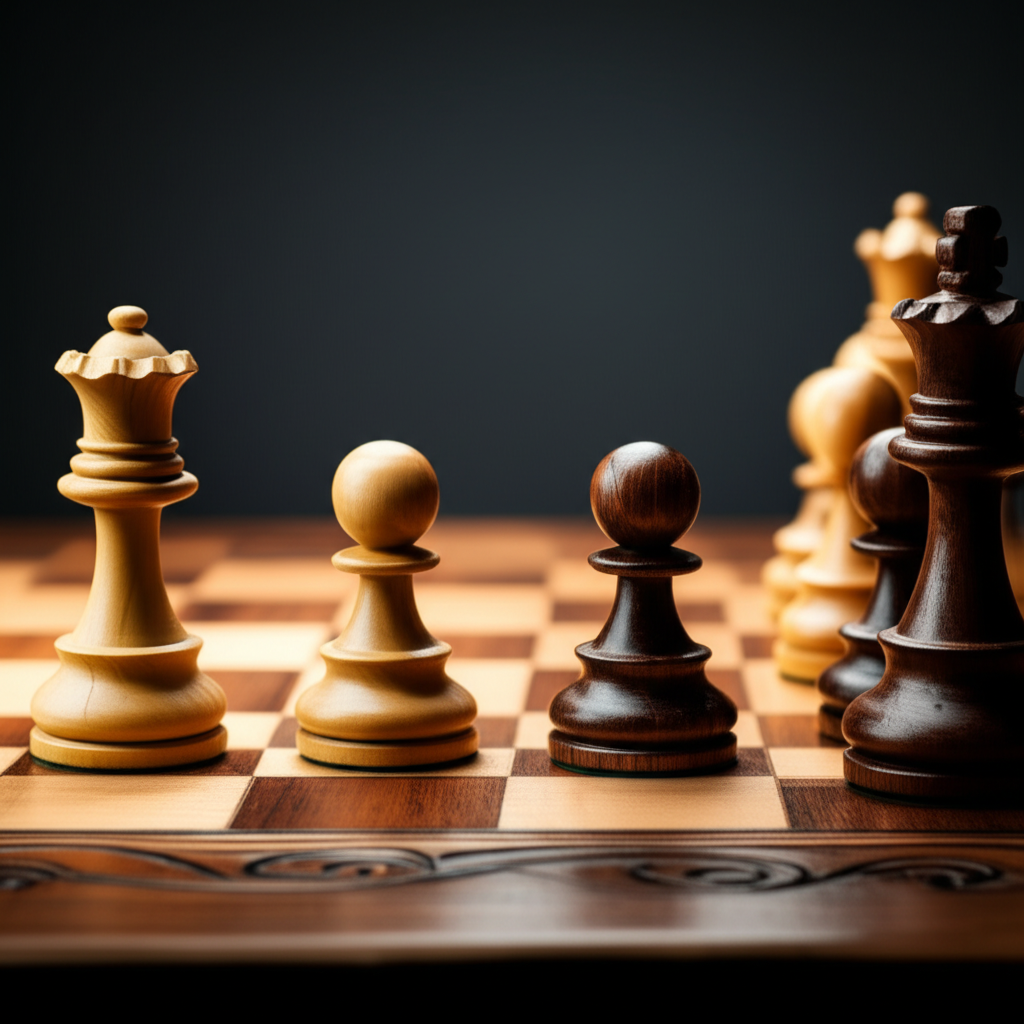 这是一局精彩的国际象棋对弈。