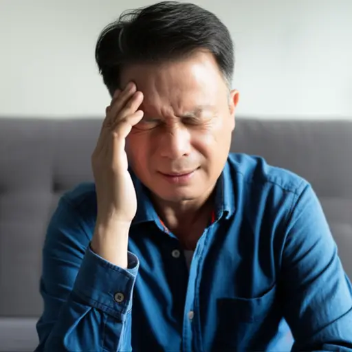 他被持续的头痛折磨了好几个月。