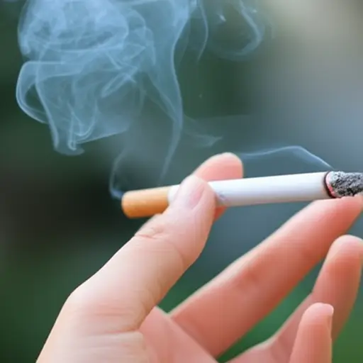 她点燃了一支香烟。