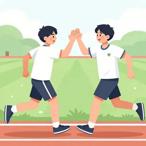 他们互相支持和鼓励。