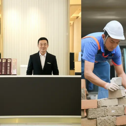 目前他在一家酒店工作，但在他的祖国，他是一名建筑工人。