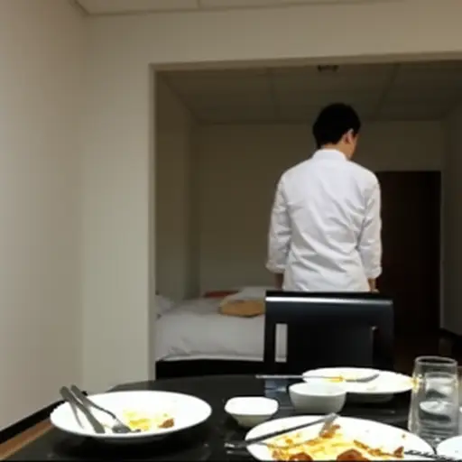 他吃完晚饭后就去睡觉了。