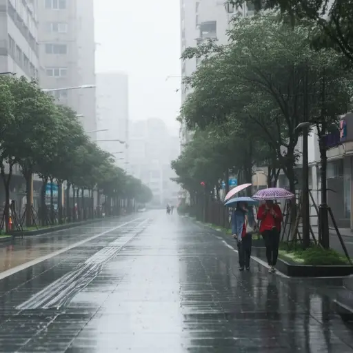 我们这周一直下雨。