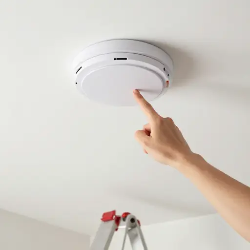 记得定期测试烟雾报警器。
