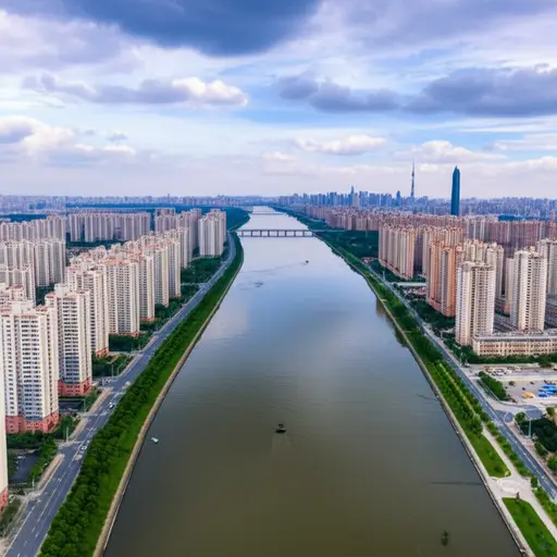 我们住在城市的对面。