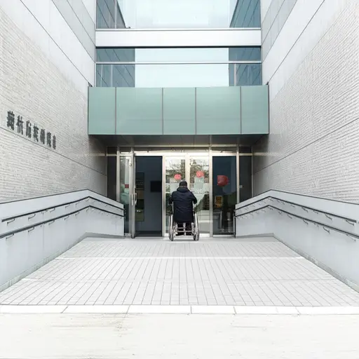 新建筑有供轮椅使用的坡道。