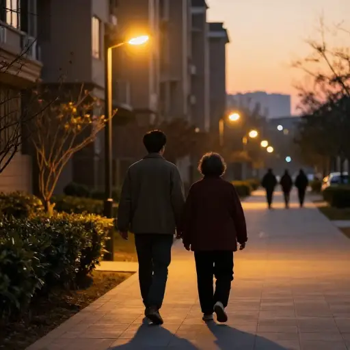 今天晚上你会陪妈妈散步吗？
