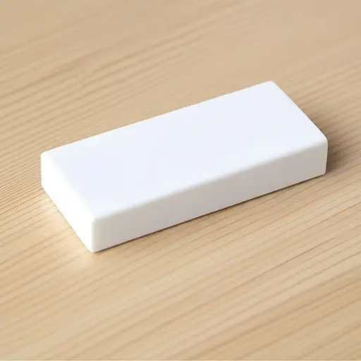 这块橡皮是白色的。