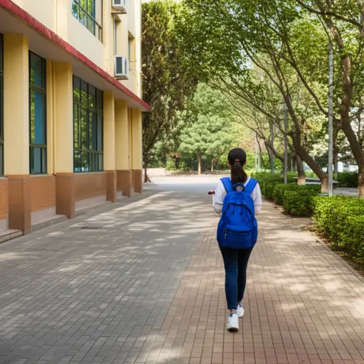 她早上上大学。