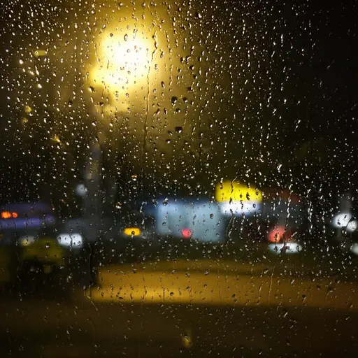 我只能听到雨滴敲打窗玻璃的声音。