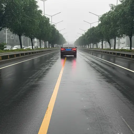 道路湿滑时，你得和前车保持足够的空间。