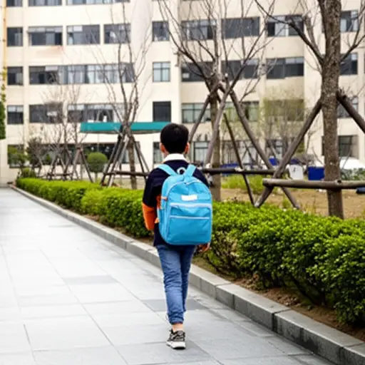 她儿子在附近的一所学校上学。