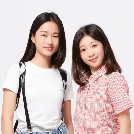 我妹妹几乎和我一样高了。