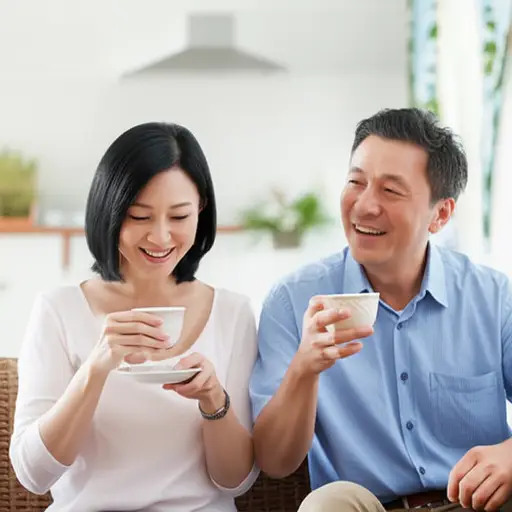 我妈妈喜欢喝茶，而我爸爸更喜欢咖啡。