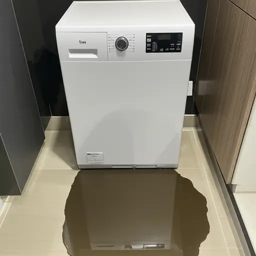 我们的洗衣机昨天坏了，还把厨房淹了。